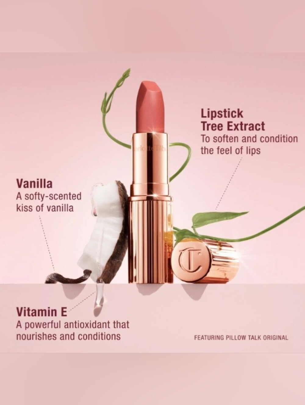 🩷 Charlotte Tilbury Pillow Talk Matte Revolution Lipstick-Soft Pink 3.5g .12 oz - Picture 4 of 5